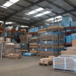 Warehouse in commercial lighting factory